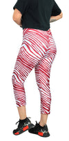 Zubaz NFL Women's Arizona Cardinals 2 Color Zebra Print Capri Legging