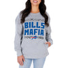 Zubaz NFL Women's Buffalo Bills Heather Gray Crewneck Sweatshirt
