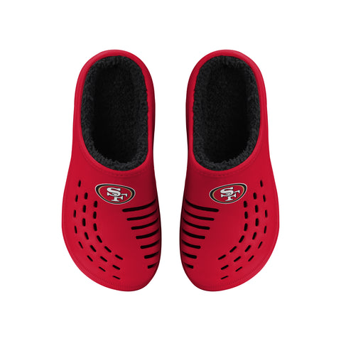 FOCO NFL Men's San Francisco 49ers Sherpa Lined Big Logo Clogs