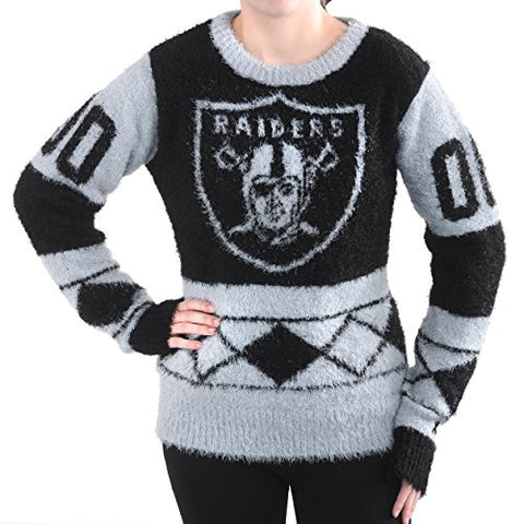 FOCO NFL Women's Oakland Raiders Eyelash Ugly Sweater