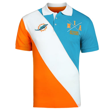 FOCO NFL Men's Miami Dolphins Rugby Polo Shirt