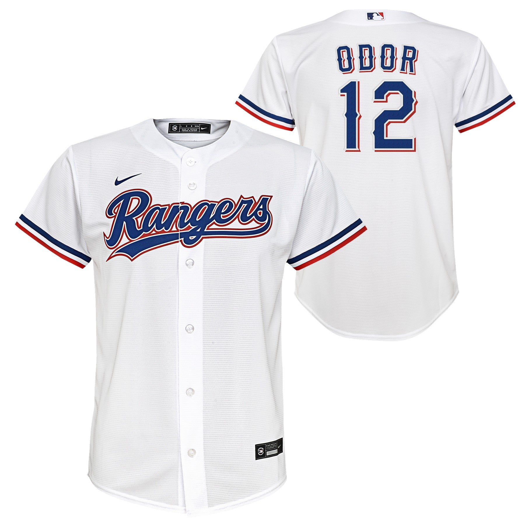 Nike MLB Boys Youth Rougned Odor Texas Rangers #12 Home Twill Finished –  Fanletic