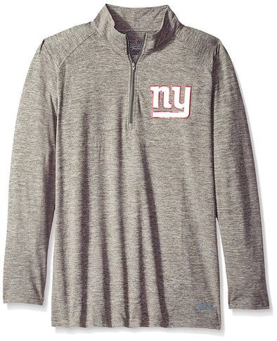 Zubaz NFL Football Women's New York Giants Tonal Gray Quarter Zip Sweatshirt