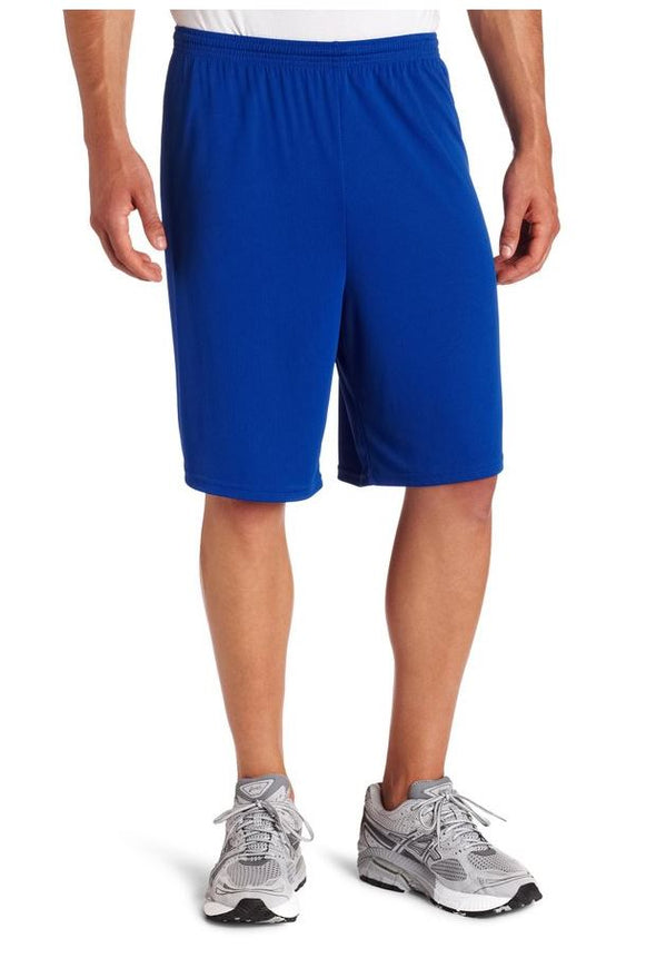 Asics Men's Team 8 Knit Athletic Fitness Gym Shorts - Blue & Red