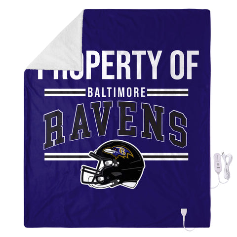 FOCO NFL Baltimore Ravens Exclusive Heated Throw Blanket, 50"x60"