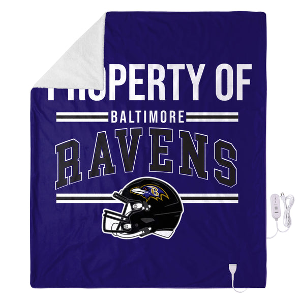 FOCO NFL Baltimore Ravens Exclusive Heated Throw Blanket, 50"x60"