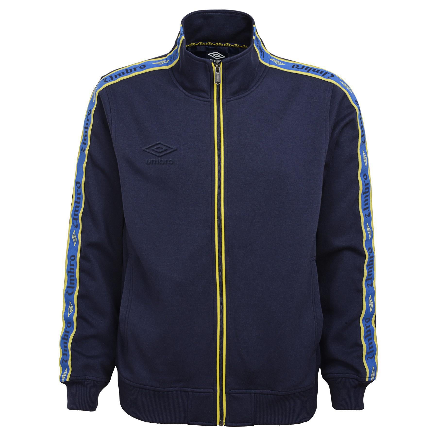 Umbro Men's Logo Tape Track Jacket, Navy/Turkish Sea – Fanletic