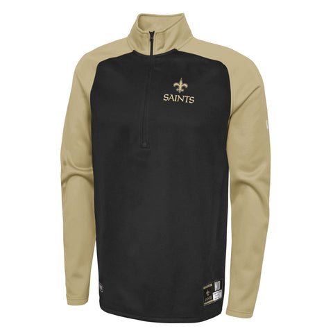 Outerstuff NFL Men's New Orleans Saints O-Line Performance 1/4 Zip Fleece Top