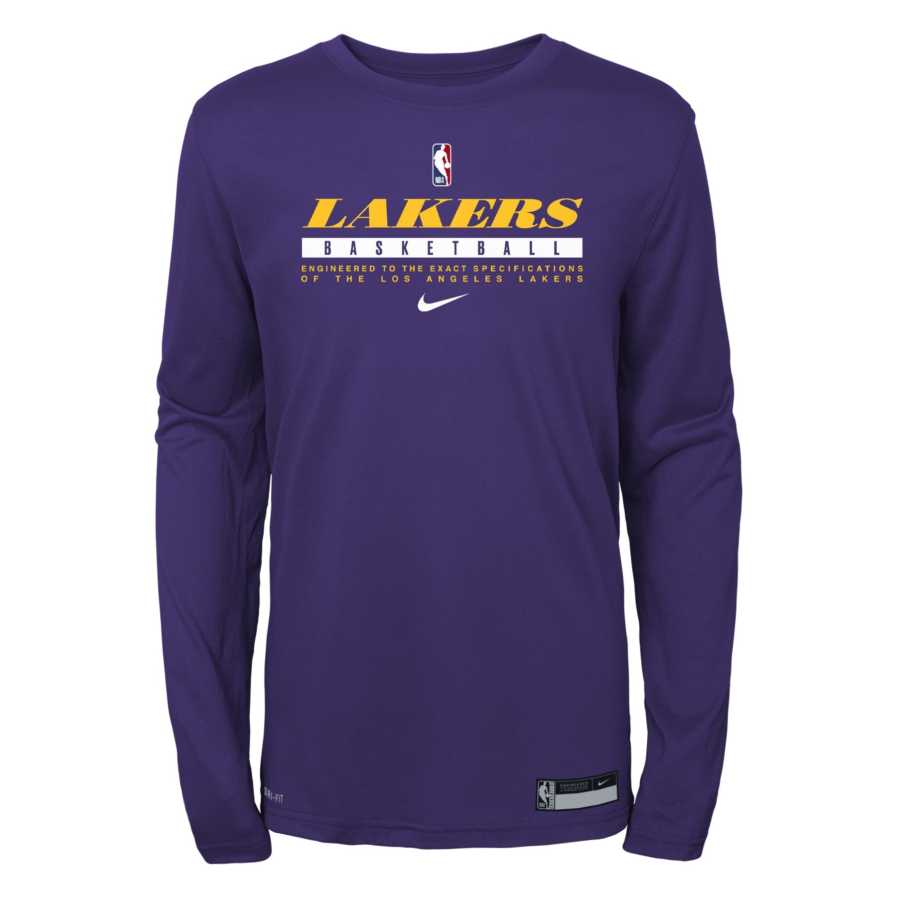 Nike Men Purple Team NBA LOS ANGELES LAKERS LOGO Printed Round Neck  Basketball T-Shirt
