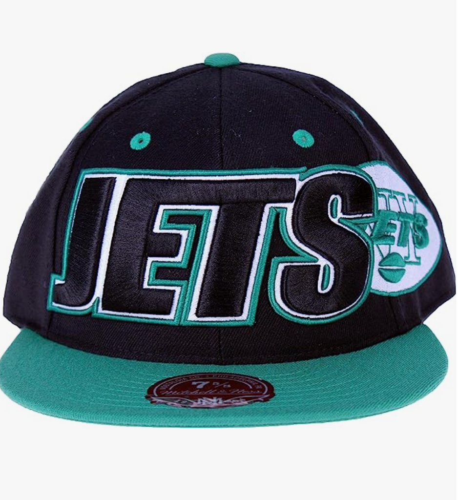 New York Jets 2T TEAM ARCH SNAPBACK White-Green Hat by Mitchell &