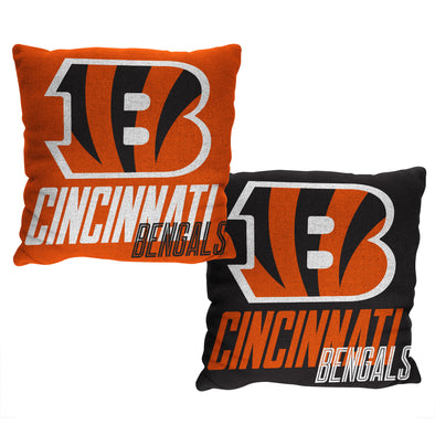 Northwest NFL Cincinnati Bengals Reverb 20x20 Double Sided Jacquard Accent Throw Pillow