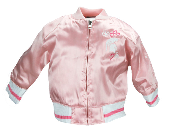 Adidas NCAA College Infants Girls Michigan State Spartans Varsity Jacket - Pink