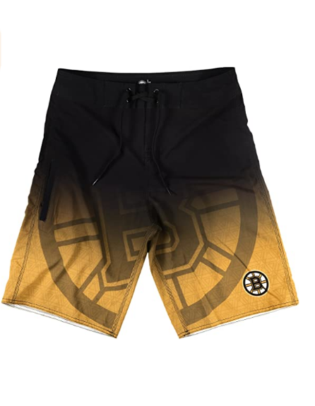 KLEW NHL Men's Boston Bruins Gradient Board Shorts