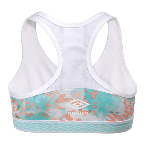 Umbro Women's Diamond Run Sports Bra, Prism Blue/White