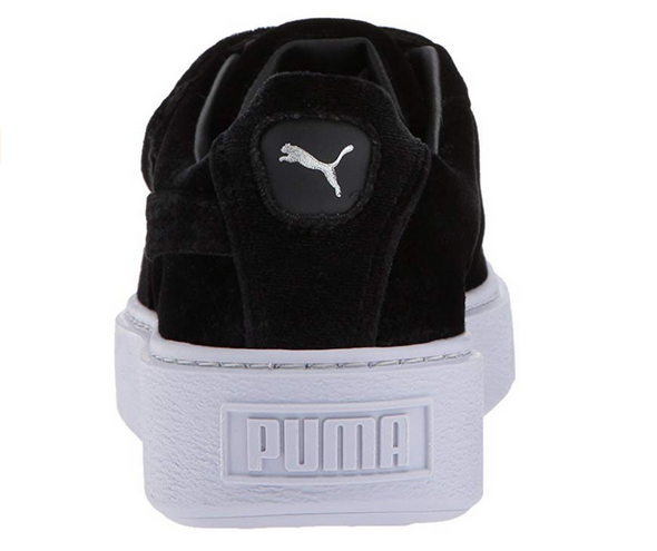 PUMA Women's Basket Strap Velvet Rope Platform Sneaker, Black