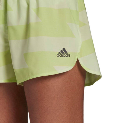 Adidas Women's Run Fast Running Split Shorts, Almost Lime/Pulse Lime