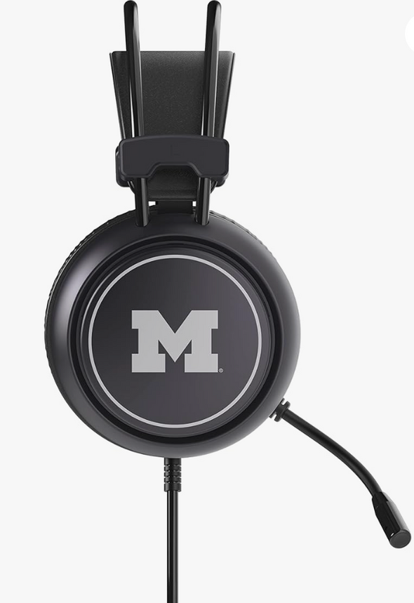 SOAR NCAA Michigan Wolverines LED Gaming Headset Headphones and Mic