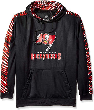 Zubaz NFL Football Men's Tampa Bay Buccaneers Zebra Accent Solid Hoodie