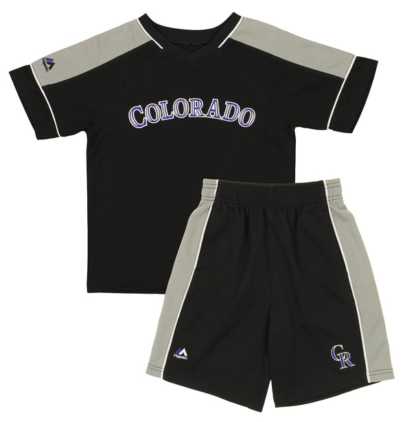 Outerstuff MLB Kids Colorado Rockies Baseball Classic Shirt & Shorts Set