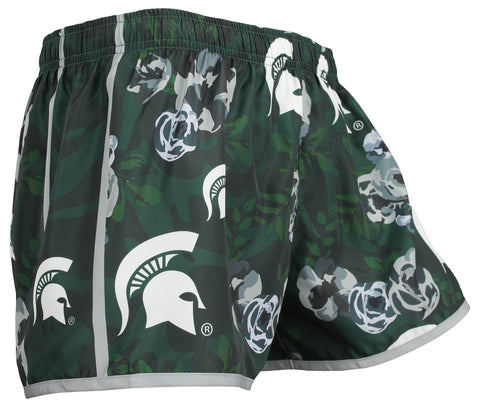 FOCO NCAA Women's Michigan State Spartans Floral Running Shorts