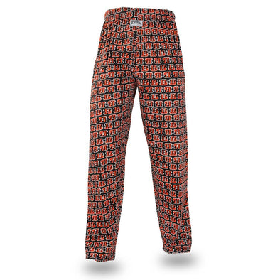 Zubaz NFL Football Men's Cincinnati Bengals Print Logo Comfy Pants, Black/Orange