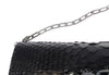Carlos Falchi Jeweled Python Snake Clutch Shoulder Purse - Black
