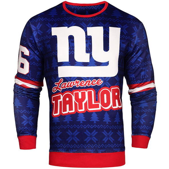 NFL Men's New York Giants Lawrence Taylor #56 Retired Player Ugly Sweater