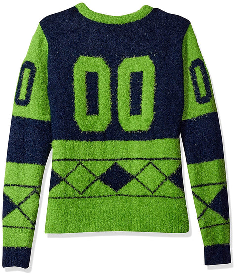 FOCO NFL Women's Seattle Seahawks Eyelash Ugly Sweater