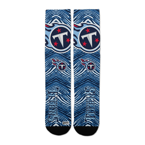 Zubaz By For Bare Feet NFL Youth Tennessee Titans Zubified Dress Socks, One Size