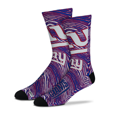 Zubaz By For Bare Feet NFL Adults Unisex New York Giants Zubified Dress Socks, Large