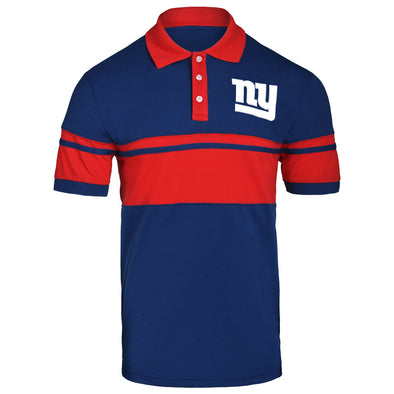 FOCO NFL Men's New York Giants Diagonal Stripe Rugby Polo