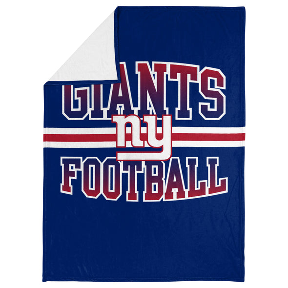 FOCO NFL New York Giants Stripe Micro Raschel Plush Throw Blanket, 45 x 60