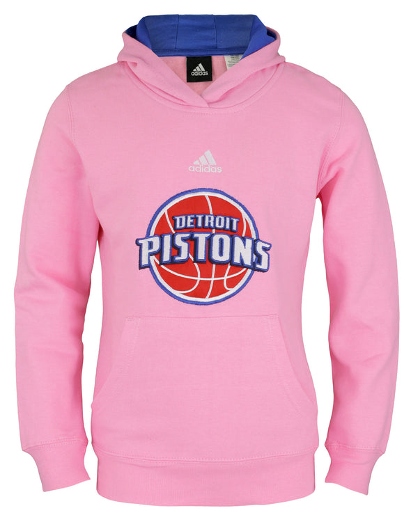 Adidas NBA Little Girls Detroit Pistons Prime Pullover Hoodie, Pink