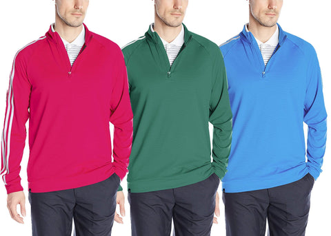 Adidas Golf Men's 3-Stripes 1/4 Zip Layering Top, 3 Color Options