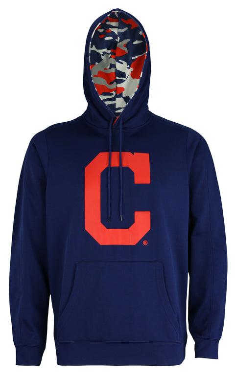 Zubaz MLB Baseball Men's Cleveland Indians Camo Hood Pullover Hoodie