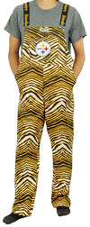 Zubaz NFL Men's Pittsburgh Steelers Zebra Printed Team Bib Overalls