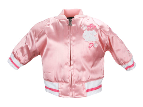 NCAA College Toddlers North Carolina University Satin Cheer Jacket - Pink