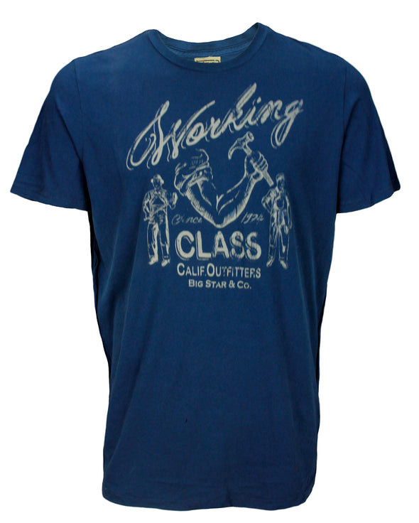 Big Star Working Class Logo Mens Graphic T-Shirt, Blue