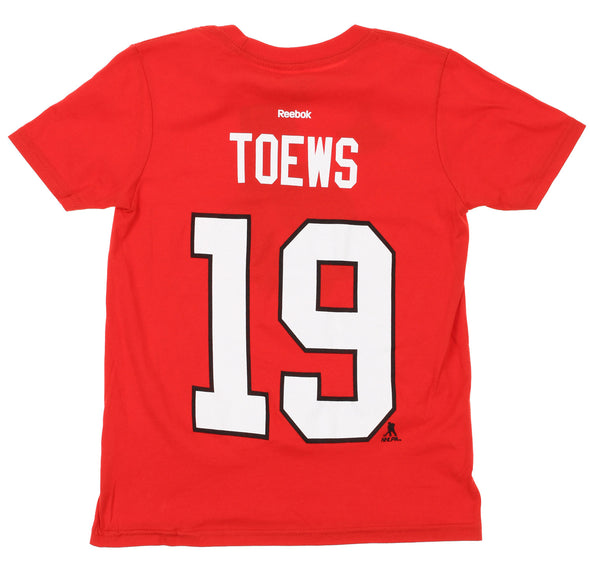 NHL Kids Chicago Blackhawks Jonathan Toews #19 Player Tee, Red