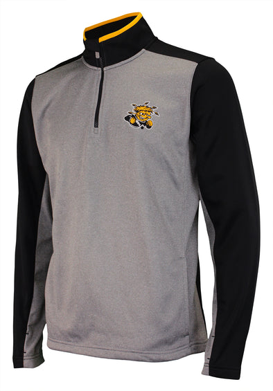 OuterStuff NCAA Men's Wichita State Shockers Top Notch 1/4 Zip Jacket, Grey