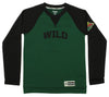 Reebok NHL Youth Minnesota Wild Face Off Long Sleeve Raglan Crew, Green