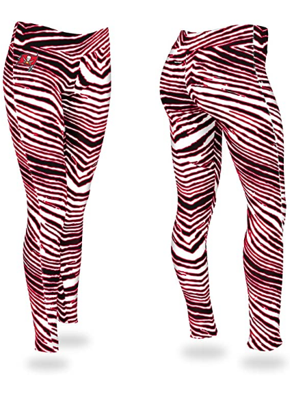 Zubaz NFL Women's Tampa Bay Buccaneers Zebra Print Legging Bottoms