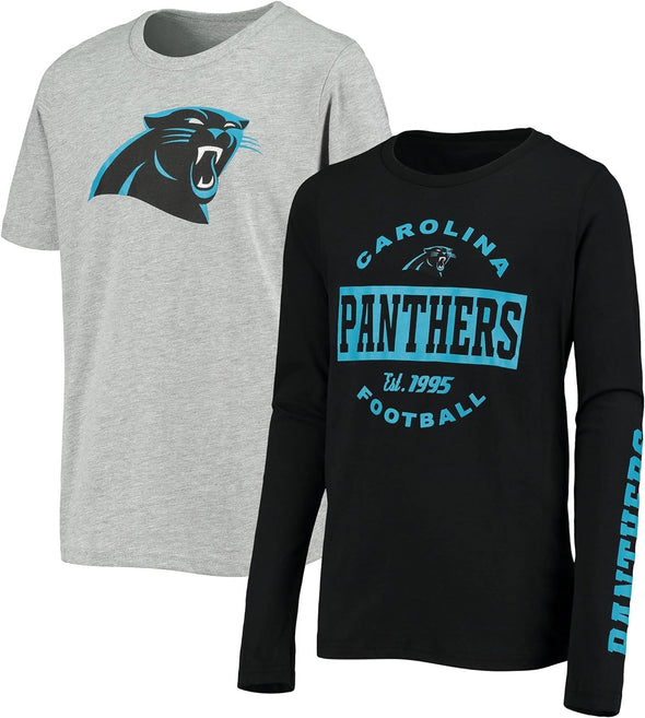 Outerstuff NFL Youth Boys Carolina Panthers Goal Line Stand 3 In 1 Combo T-Shirt Set