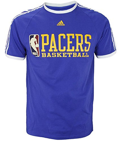 Adidas NBA Men's Indiana Pacers 3-Stripe Short Sleeve Raglan T-Shirt, Blue
