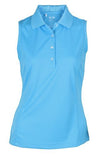 Adidas Taylormade Women's Climacool Sleeveless Solid Polo Shirt, Cosmic Blue