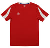 Umbro Mens Performance Cut Short Sleeve Tee, Vermillion/White