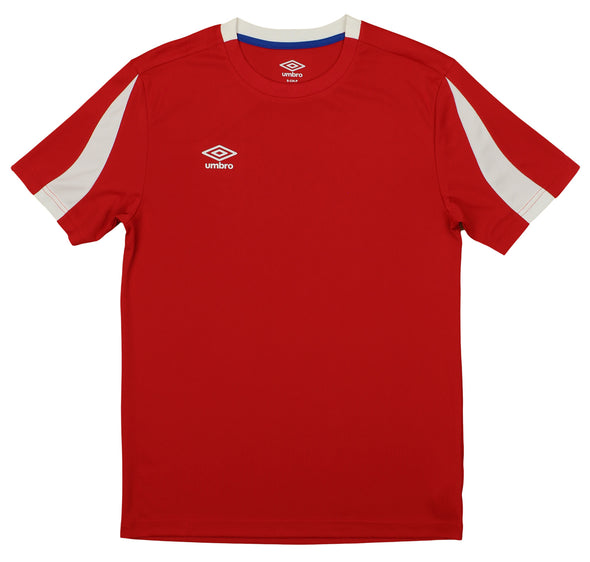 Umbro Mens Performance Cut Short Sleeve Tee, Vermillion/White