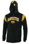 NCAA Youth Iowa Hawkeyes Full Zip Helmet Masked Hoodie, Black