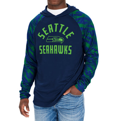 Zubaz NFL Men's Seattle Seahawks Viper Print Pullover Hooded Sweatshirt