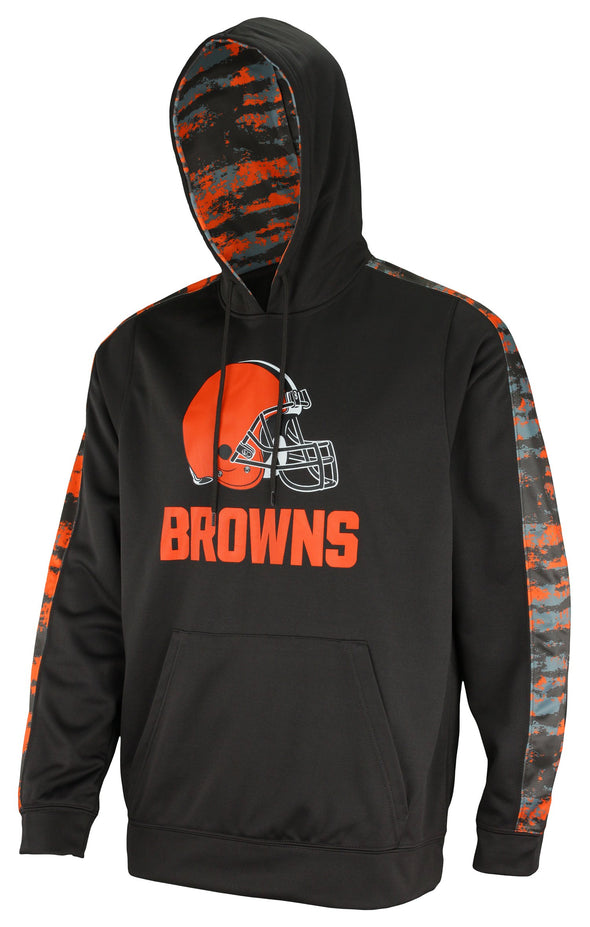 Zubaz NFL Men's Cleveland Browns  Hoodie w/ Oxide Sleeves